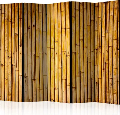 Produktbild von 5-teiliger Doppelseitiger Vlies Paravent - Bamboo Garden II 225x172 cm Muster f-B-0104-z-c