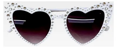 Produktbild von 1 Paar Herz Sonnenbrille in Weiß für Hochzeiten und Partys