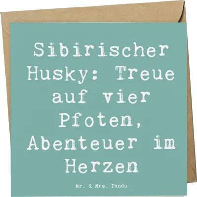 Produktbild von Mr. & Mrs. Panda Grußkarte Spruch Sibirischer Husky - Meeresbrise - Geschenk, Klappkarte, faltkarte, Hunderasse, Hunderassen, Loyalität, Freundschaft, Glückwunschkarte
