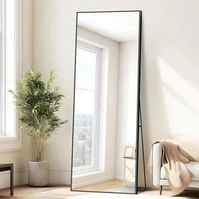 Image de Miroir en pied et miroir sur pied - MBK16152 - Sur pied - Avec cadre - Verre - 161 x 52 cm - Noir