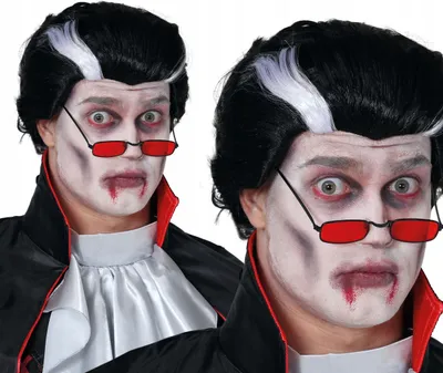 Productafbeelding van Zwarte Dracula-pruik voor heren