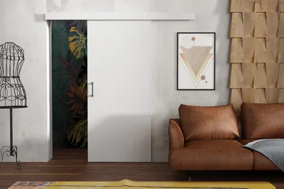 Produktbild von Kaiser Möbel Laguna-Schiebetüren, Garderobe/Zimmer Tür Weiß + Schwarz 90 cm