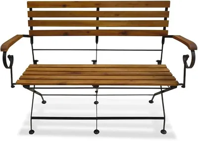 Imagen del producto de Banco de jardín plegable de 112 cm, fabricado en madera de acacia maciza