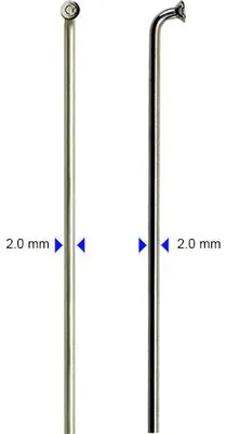 Produktbild von Speiche silber, 282mm, Ø = 2,0 Edelstahl, cnSpoke, 100 Stück, ohne Nippel, Messingschlager, M28330703