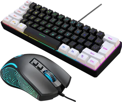 A gaming keyboard and mouse set is displayed against a white background.