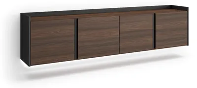 Immagine prodotto di Mobili TV effetto legno rovere scuro e nero 207x35x50cm sospeso