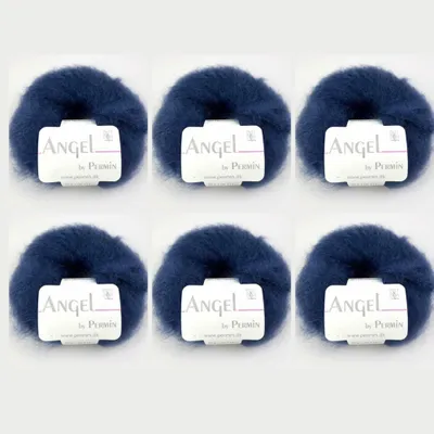 Obrázek produktu pro 6x Angel od Permin – příze z kid mohéru a hedvábí (70/30) (100 navy)