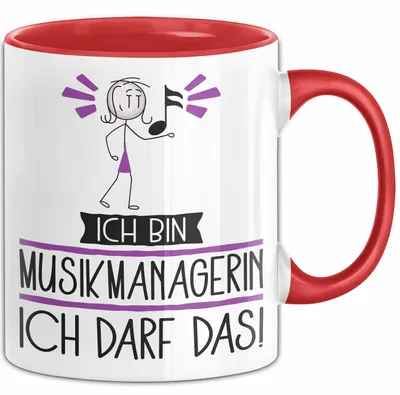 Produktbild von Geschenk für Musikmanagerin Tasse Lustige Geschenkidee Geburtstag Ich Bin Musikmanagerin Ich Darf Das (Rot)