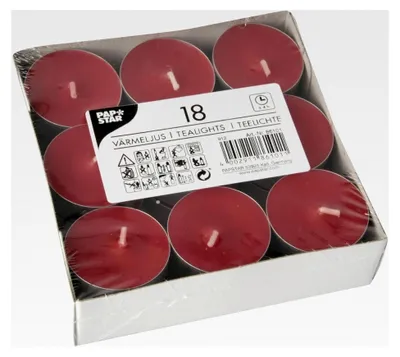 Produktbild von 18 Teelichter Ø 39 mm · 15 mm rot