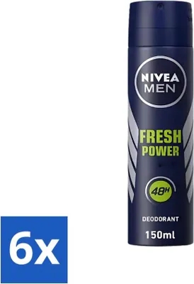 Produktbild von Nivea Men Deodorant Spray – Frische Power – 48 Stunden lang anhaltend – 150 ml - Vorteilspack - 6 Stücke