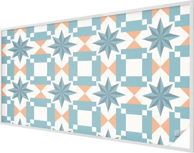 Obrázok produktu pre Vitrážová fólia na okno - 116x200 cm - vitrážový vzor - nepriehľadná dekoratívna fólia na ochranu súkromia - samolepiaca, UV ochrana - modré hviezdy