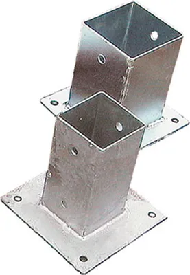 Productafbeelding van Paalhouder op plaat 7,1x7,1x13 cm Tuindeco