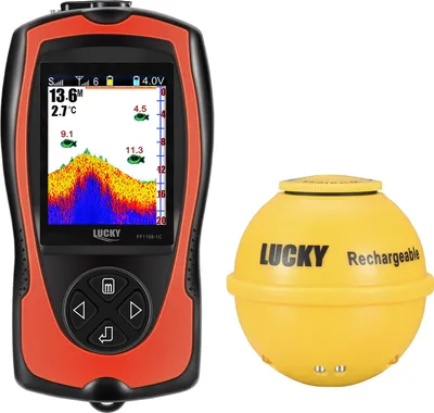 Obrázek produktu pro Přenosný vyhledávač ryb Snímač sonaru LCD obrazovka Echo Sounder s atraktivní lampou pro ryby FF1108-1CWLA