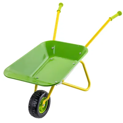 Image de Brouette de jardin pour enfants - Brouette en métal - 78 × 37 × 36 cm - Pour le jardin - 1 pièce - Vert