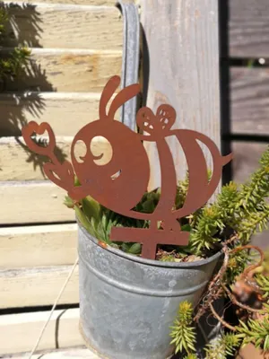 Produktbild von Edelrost Beetstecker fleißiges Bienchen