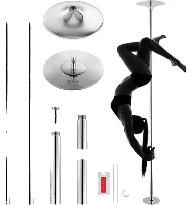 Image de VEVOR Barre de danse professionnelle, barre de pole dance professionnelle env. 216,3-270 cm Hauteur réglable Barre de fitness amovible Fitness Argent, barre de danse statique Gymnases