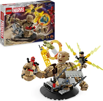 Produktbild von LEGO Spider-Man vs. Sandman: Showdown, Set 76280, 347 Teile, mit Lizard, Electro & beweglichem Sandman, 12 cm
