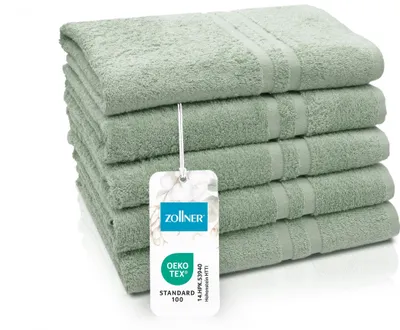 Produktbild von 5er Set Duschtücher, 70x140 cm, salbei, 100% Baumwolle