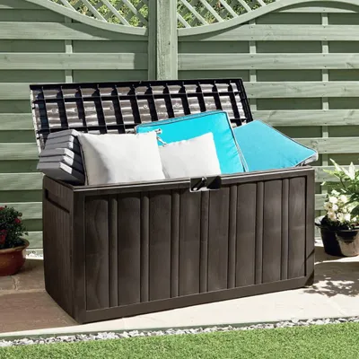 Produktbild von vidaXL Kissenbox Braun 117x45,5x57,5 cm 270 L