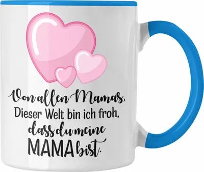 Produktbild von Trendation - Beste Mutter Mama Tasse Geschenk von Tochter zum Geburtstag Weihnachten Kaffeetasse Lustig Geschenke Muttertag Muttertagsgeschenk (Blau)