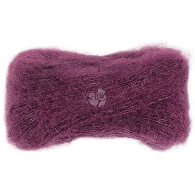 A single skein of yarn on a white background.