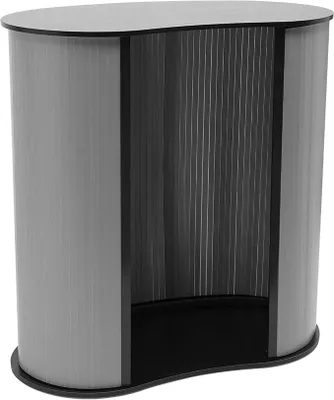 Produktbild von Faltbar Empfangstheke Rezeption Counter Round Messetheke Prsentationsstnder für Werbeliteratur Produktvorführungen Promotionen Schwarz 90 * 40 * 90CM