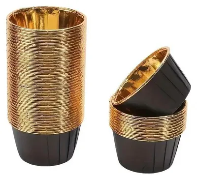Produktbild von Gold Und Schwarz Muffin Tassen Cupcake Liners 50Pcs