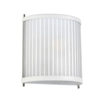 Immagine prodotto di Applique Contemporanea Acciaio Bianco Satinato Vetro Nichel 1 Luce E27