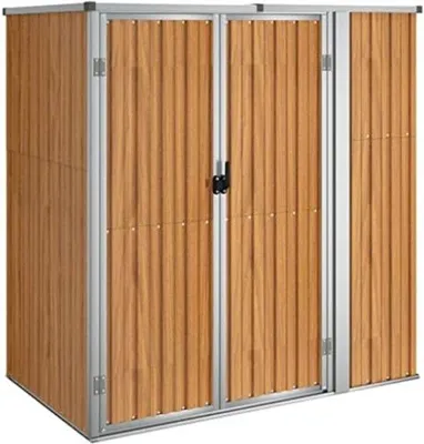 Productafbeelding van Famanu tuinhuisje van hout - Houten opbergruimte voor de tuin - 161 x 89 x 161 cm - Bruin