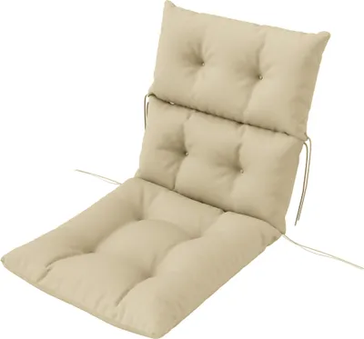 Produktbild von Sitzkissen, Dickes Polsterkissen für Sitzmöbel, mit Rückenlehne, Schaukelstuhlkissen, für drinnen und draußen, Beige