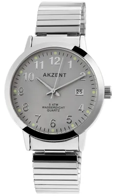 Produktbild von Herrenuhr Edelstahl AK1695 silberfarbig, Datumsanzeige
