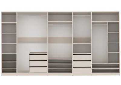 Produktbild von Marmex TRES R SET Kleiderschrank ohne Türen 380x206x51cm, Graubeige Cashmere