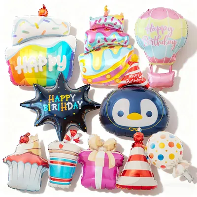 Produktbild von 6-teiliges Geburtstags Luftballon Set – Birthday Balloons Partydeko, Party Luftballons, Deko zum Geburtstag, langlebige Folienballons