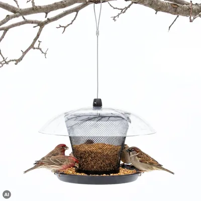 Produktbild von horizont Vogelfutterhaus zum Aufhängen mit 30 cm Futterschale und Regendach