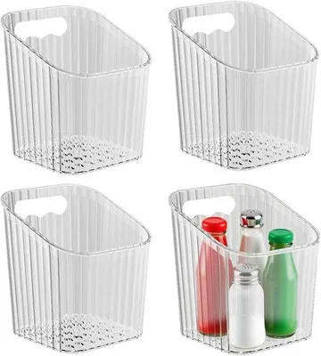Zdjęcie produktu dla Akrylowe półki ścienne z 4 pojemnikami, dla studentów, do kuchni, łazienki, do makijażu, do biura, do domu