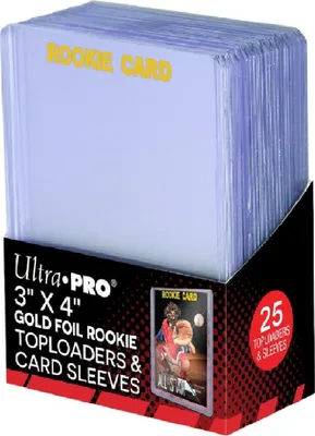 Produktbild von Ultra Pro - 3"x4" Clear "Rookie Gold" Toploaders & Card Sleeves (25ct)