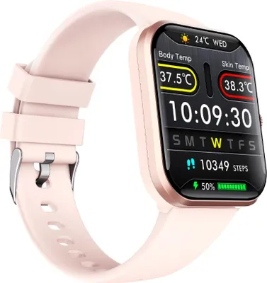 Produktbild von INF Smartwatch Pink Gold Health und Sport Tracker mit Metallgehäuse Silikon Armband für Alltag