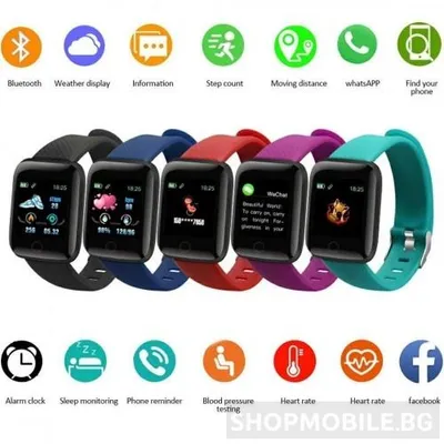 Produktbild von Fitness-Smartband ID116 plus, 1,3-Zoll-Farbdisplay, Wasserdicht IP67, Benachrichtigungen