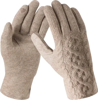 Produktbild von Herren Damen Wolle Strick Touchscreen Handschuhe Winterhandschuhe mit Warme Fleece Futter Warm und Winddicht für Outdoor Sport, Mann, Frau, kahki