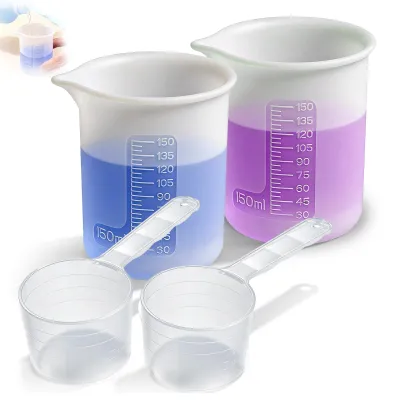 Silikon-Messbecher 150 ml + Messlöffel 50 ml, 4-teilig