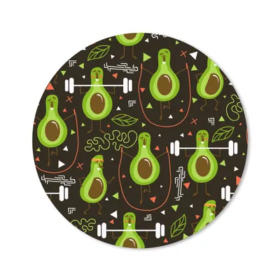Produktbild von MuchoWow® Mauspad Mousepad Avocado - Fitness - Muster 20x20 cm - Mousepads - Maus Mat - Pad - Mausunterlage - Schreibtischmatte