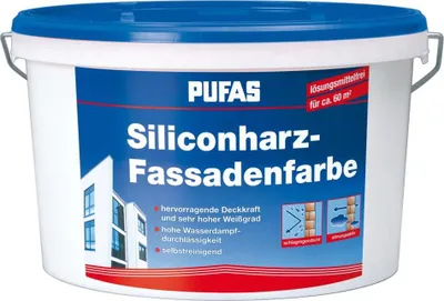 Produktbild von Siliconharz Fassadenfarbe Siliconharzfarbe Außenfarbe Anstrich - Pufas - 10 Liter