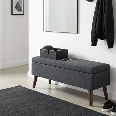Produktbild von BEALIFE Polsterbank mit Stauraum 110x39x45 cm | Sitzbank für Flur & Bettende | Dunkelgrau  AR58