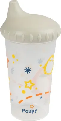 Produktbild von Poupy 300 ml Kunststoff-Wasserflasche für Kinder, BPA-frei, mit Ausguss und abnehmbarem Innenventil, waschbar und wiederverwendbar