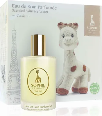 Produktbild von Sophie La Girafe Eau de Soin Parfumée parfümierte Körperlotion unisex 100 ml + Plüschtier Geschenkset