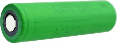 A single green cylindrical battery is shown against a white background.