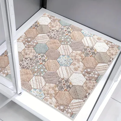 Obrázek produktu pro Protiskuzová podložka pod sprchu, rozměry 80x80 cm, PVC, s masážní funkcí, rychle schnoucí, s hexagonálním vzorem