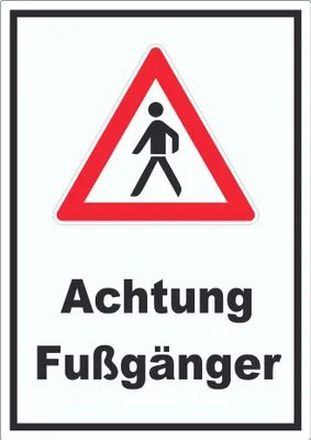 Produktbild von Achtung Fußgänger Aufkleber A9 (37x52mm)