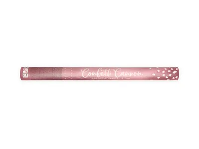 Obrázok produktu pre Konfety v tube – srdiečka metalické ružové zlato, 60 cm Party Deco