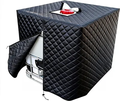 Productafbeelding van Winterbescherming voor tank, geschikt voor regenwateropvangvat van 1000 liter, IBC-tank, dikke isolerende afdekking, 120 x 110 x 116 cm, met rits